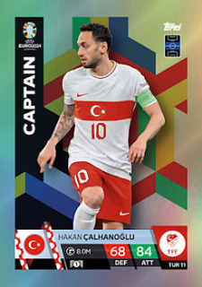 Hakan Calhanoglu Turkey Topps Match Attax EURO 2024 Captain #TUR11